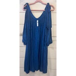 Holding Horses Blue Leyton Swing Dress - Women's Size LG NWT Anthropologie